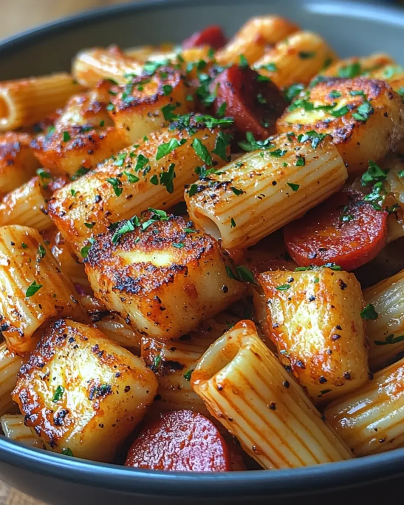 Chorizo and Halloumi Pasta