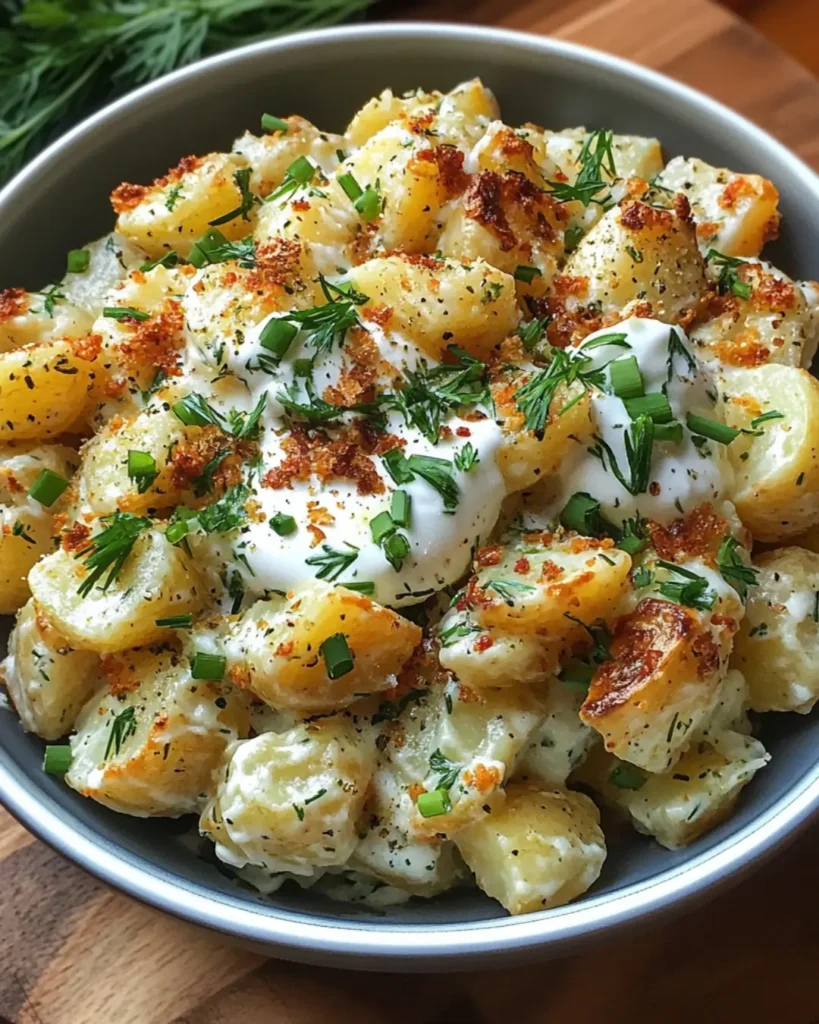 Crispy Herb Smashed Potato Salad