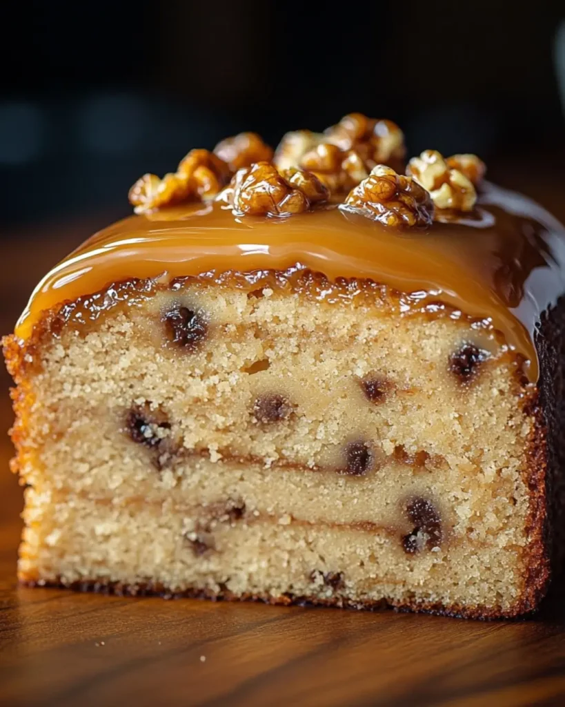 Caramel Chip-Topped Cake