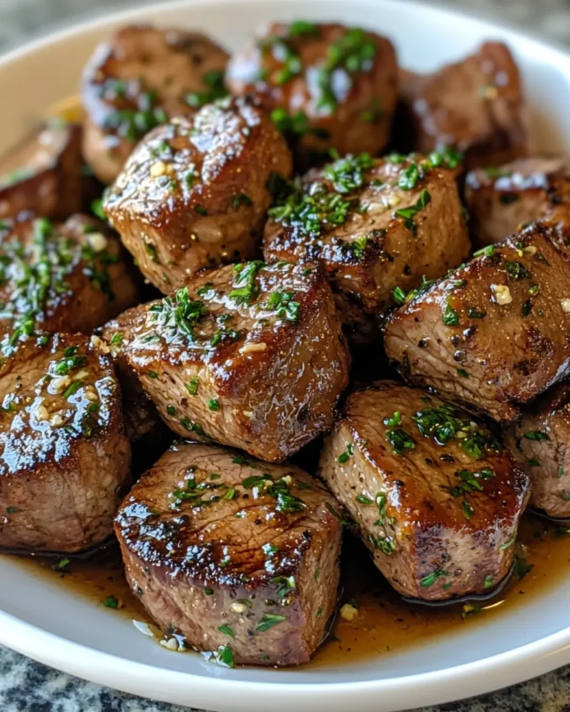 Air Fryer Garlic Butter Steak Bites